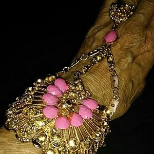 Gypsy Bracelet with chain and attached ring.